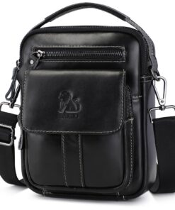 BAIGIO Sac à Bandoulière Homme en Cuir Ajustable pour Travail Bureau - Grandes Capacités & Bandoulière Removible & Adapt