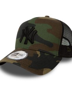 New Era New York Yankees Camo Adjustable Trucker Cap A Frame Essential