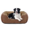 FURTIME Lit pour Chien Lavable et Antidérapant, Panier pour Chiens et Chats de Taille Moyenne 63x53x20cm, Coussin de Dou