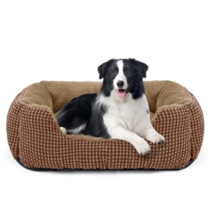 FURTIME Lit pour Chien Lavable et Antidérapant, Panier pour Chiens et Chats de Taille Moyenne 63x53x20cm, Coussin de Dou