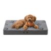 Feandrea Dog Bed, Durable Hydrophobic Dog Cushion with Removable Cover, Double-Sided Use, 76x51x8cm Grey M Size PGW241G0