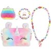Sac à Main Peluche Fille pour Anniversaire et Journée d'Enfance, Porte Monnaie et Bijoux Mignons, Sac Bandoulière Coloré