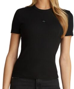Calvin Klein T-shirt brodé étirable taille adhérante femme