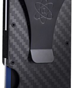 ROSSM Portefeuille Homme RFID Bloqué - Porte-Cartes Minimaliste en Fibre de Carbone et Métal avec Clip pour Billets