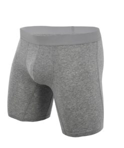 Sous-vêtements Longs Uwdiohq Hommes - Anti-Usure, Coton Élastique, Boxers de Sport, Taille Moyenne, Noir et Blanc