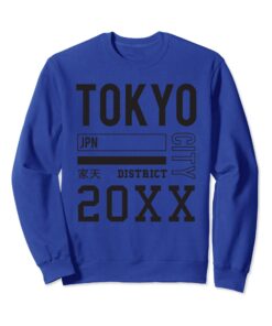 FM London Tee-shirt Tokyo City Sweatshirt pour Hommes en Coton Bio Sweatshirt Urban Street Style Largeur Épaules Accentu