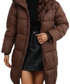 FEOYA Manteau Duvet Femme Chic et Chauffant d'Hiver Zippé avec Capuche en Coton
