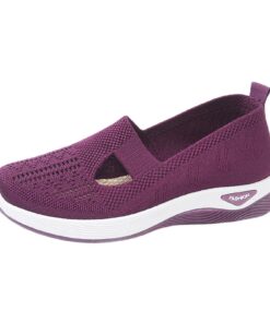 PINTUTU Chaussures sans Lacets Femme Respirantes Amortissement Accru Et des Pieds Orthopédique