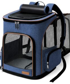 Lekesky Sac à dos extensible pour chien taille moyenne et petit avec laisse intérieure, bleu