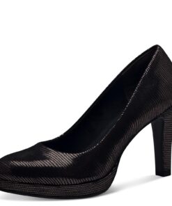 Escarpins Tamaris femme 1-22445-43 en cuir noble glossy noires pour showcased événements formels proceeded avec elastiqu