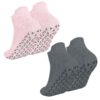 Chaussettes Antidérapantes KYSUN Femme et Homme Fitness Yoga Pilates Barre de Ballet Coton 2 Paires Sécheresse Odor Cont