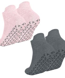 Chaussettes Antidérapantes KYSUN Femme et Homme Fitness Yoga Pilates Barre de Ballet Coton 2 Paires Sécheresse Odor Cont