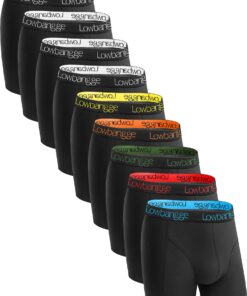 Boxer Premium Lowbangge Homme Coton Lot de 9 Coupe Confortable Technologie d'Ajustement Parfait OEKO-TEX STANDARD 100