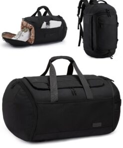LOVEVOOK Sac de sport pour homme et femme en noir foncé, capacité de 45L (51*28*32 cm) - idéal pour le quotidien et le w