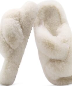 COFACE Pantoufles Femmes Hivernales Chaudes Confortables Anti-Dérapantes avec Mousse à Mémoire de Forme et Fourrure Pelu