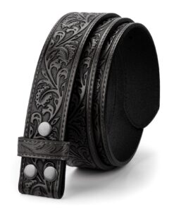 Ceinture western LEACOOLKEY pour homme | Largeur 3,8 cm | Cuir gaufré | Motif floral