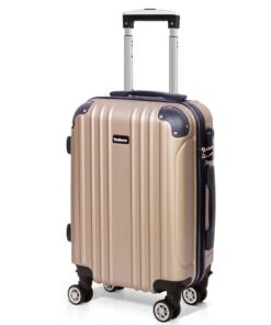 Todeco Valise Cabine 55cm, léger et rigide ABS, idéale pour voyageurs fréquents, valise cabine 55x35x22cm, roues doubles