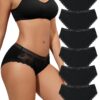 Levao Culottes Coton Douces pour Femmes - Bikini Slips Hipster Confort en Dentelle (S-XL)