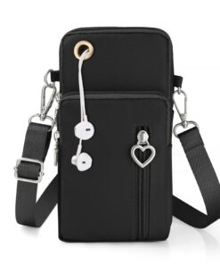 Sac Téléphone Femme Aucuu Petit Sacoche Portable, Femme Bandoulière Réglable Oxford Tissu Crossbody Pochette Sacoche Run