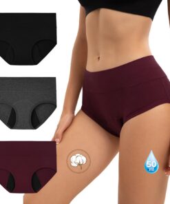 Culottes menstruelles INNERSY pour flux abondant, taille haute, coton lavable, lot de 3, OEKO-TEX STANDARD 100