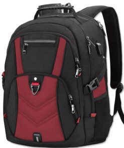 NEWHEY Sac à Dos Ordinateur Homme Collège Voyage d'affaires Imperméable USB Charging Port Grande Capacité 17 Pouces 17.3