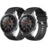 Bracelet Samsung Galaxy Watch 46mm/Watch 3 45mm/Huawei GT 2/GT 4 46mm, Silicone Souple 22mm pour Homme (Noir/Noir, 22mm)