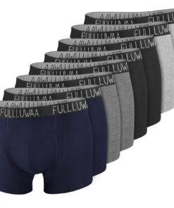 Fullluwaa Boxer Homme Confortable et Doux Caleçon Coton Lot de 8 Ceinture Élastique | OEKO-TEX STANDARD 100