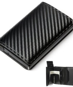 JYNVO Portefeuille Homme Magnétique Avec Protection RFID, Idéal Pour Voyageurs, Fonction Anti-Contrefaçon avec Boîte Cad