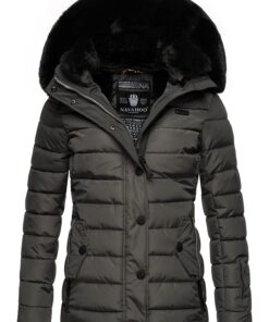 Veste d'hiver matelassée Navahoo Milianaa chaude pour femme avec capuche amovible en fourrure synthétique XS à 3XL