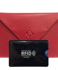 LOLUNA Pochette Format Enveloppe Pour Papier Voiture + Étui Carte RFID, Carte Grise, Permis Conduire - Tout en Cuir, Plu