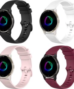 Bracelet silicone Garmin Venu 2 Plus, 20mm pour Garmin Venu Sq/Sq Music/Venu Sq 2/Sq 2 Music/Vivoactive 3/3 Music/Vivoac