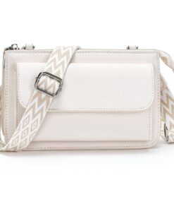 LANXINGLUO pochette téléphone portable pour femme - petit sac main amovible bandoulière - noir - 2,5 cm