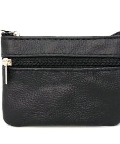 Charmoni Portefeuille en Cuir Véritable pour Homme - Multi Poches - Noir