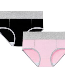 Sous-vêtements taille haute en coton pour femme - Culotte grande taille - Couverture complète