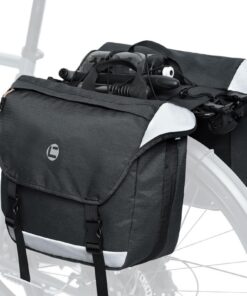 Sacoche Velo 35L Porte Bagage Arriere Imperméable avec Réflecteurs pour Vélo Électrique/VTT, Sac de Voyage Résistant aux