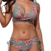 CUPSHE Femme Maillot de Bain 1 Pièce Halter Réglable Amincissant Col Haut Boucle Triangle Évasée Croisé Dos Nu Monokini