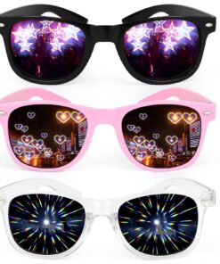 Hifot Lunettes de Diffraction pour Femmes Hommes Nuit Concert EDM Club Feu D'artifice Rave Party