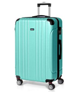 Valise rigide ABS Ultra légère 78 cm pour voyage hommes femmes Douceur de voyage 4 roues doubles 78x51x28 cm Vert pin cl