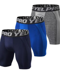 Shorts de compression Ruowuhen Lot de 3 Homme Séchage Rapide Court Collant Sport Fitness