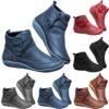 Bottes Luckywaqng en cuir femme - Chaussures pieds nus confortables - Bout rond