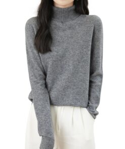 Chanyarn Femme 100% Laine Merino Pull Sans Couture Manches Longues Col Roulé Tricot Prêt à Porter