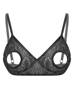 Sxiwei soutien-gorge dentelle ouvert bretelles régulables brassière sein nu sous-vêtements femmes