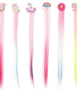 HIFOT Cheveux Colorés Licorne Arcobalen Fleur Fille Perruque Accessoires