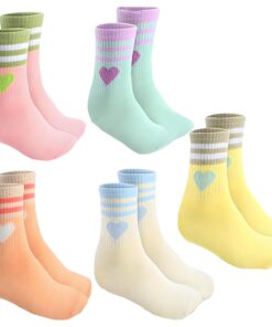 Chaussettes de sport Agogue pour enfants - Lot de 5 paires, taille 35-38 cm, durable et pratique, motifs d'amour, idéale