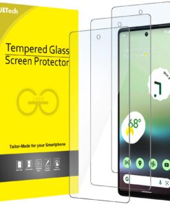 JETech Verre Trempé Google Pixel 6a 6,1 Pouces ID Empreinte Digitale Protection Écran HD Compatible 3 Pièces