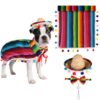 Beipepegin Costume de chien mexicain 3 pièces avec chapeau ombréro Halloween pour Chiot
