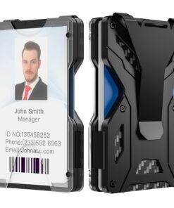 Portefeuille ANBEISTEE Minimaliste pour Hommes - Ultra Mince et Pince à Billets en Métal Aluminium - Protection RFID, 15