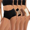 INNERSY Boxer Femme Coton Caleçon Taille Haute Culotte Shorty 100% Coton OEKO-TEX STANDARD 100 Lot de 4