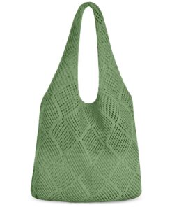 Sac Aucuu Fourre-Tout Femme en Crochet pour Shopping et Vie Quotidienne, Sacs à Main Tendance en Tricot Ajouré pour Femm