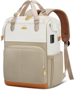 Sac à dos MATEIN pour femme 15.6 pouces,Idéal pour travail et école avec port USB|Beige Kaki Sac à dos MATEIN antivol fe